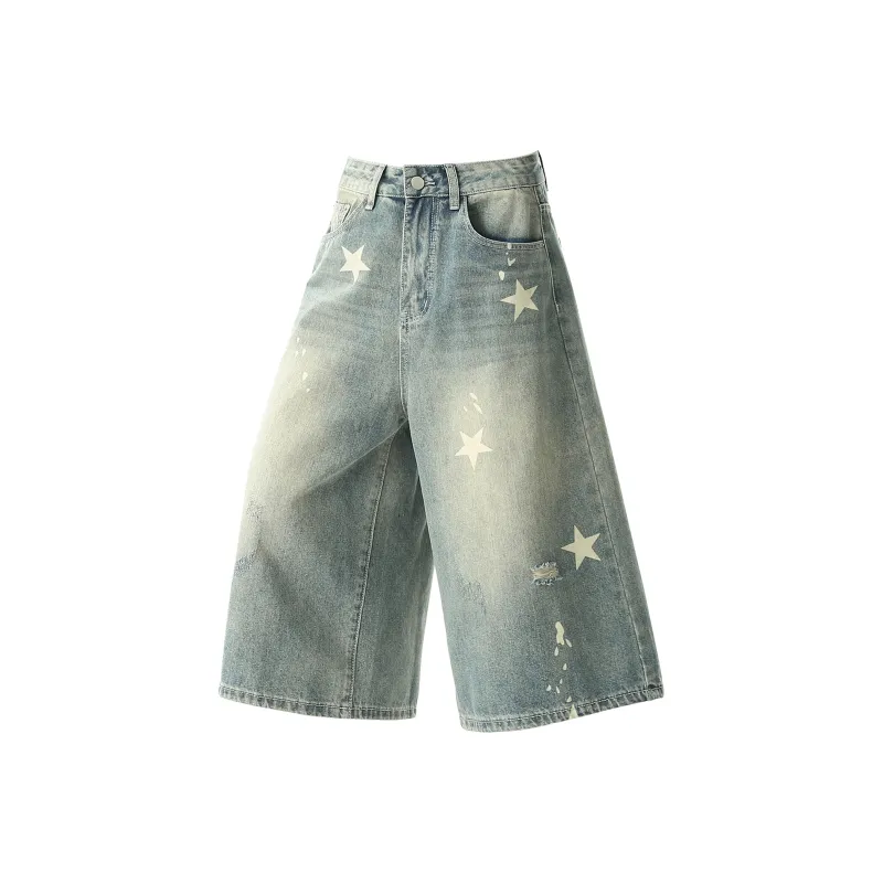 SCRM Denim Shorts Unisex Vintage Blue-0
