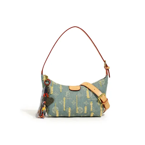 Ceion Keust PU Shoulder Bag Women's Denim Blue