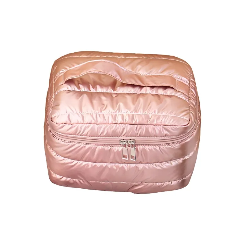 ALOENEY Polyester Makeup Bag Women's Bright Pink \ Bright Silver-1