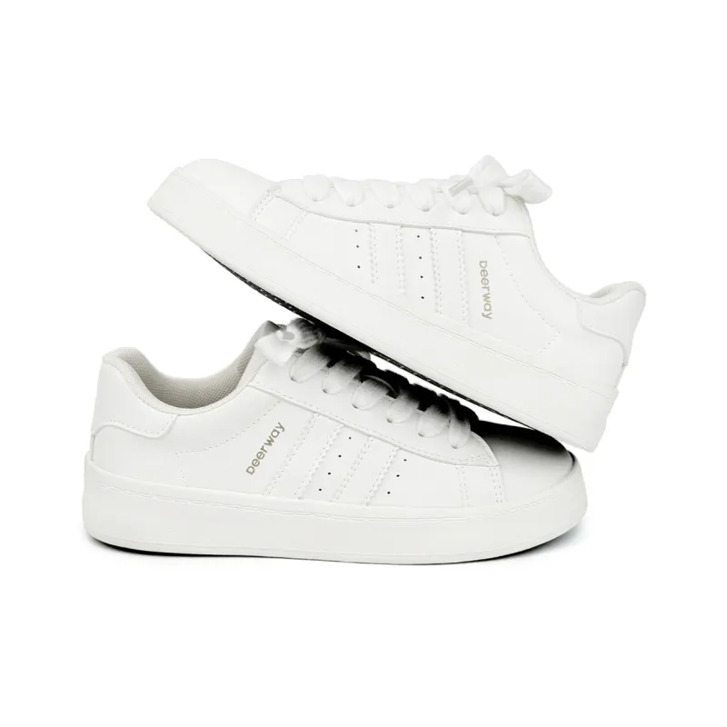 DEERWAY Height Increasing, Abrasion Resistant, Lightweight, And Breathable Low Top Casual Shoes Women's White-2