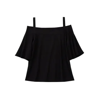 SOON FLOWER Flared Sleeve T Shirt Women's Black