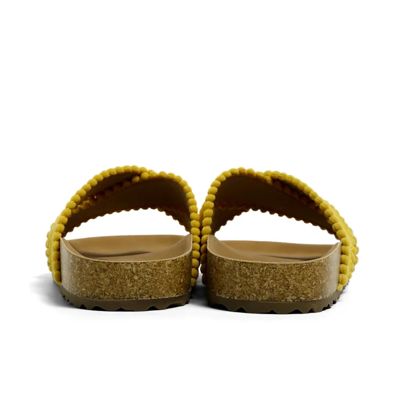 HUANQIU Slip Resistant Odor Resistant Slide Slippers Women's Yellow-5