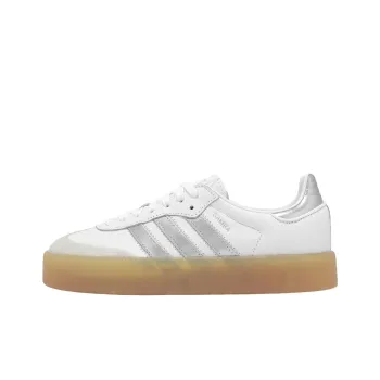 Adidas Originals SAMBAE Anti Slip Wear Resistant Low Top Skateboard Shoes Women's White Silver