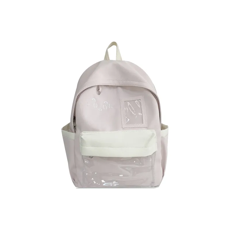 AIBAG Nylon Backpack Unisex Pink/Yellow/Light Green/Light Blue/Black/Green Brown-0