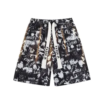PASOK Casual Shorts Unisex PA013AK Letter Black
