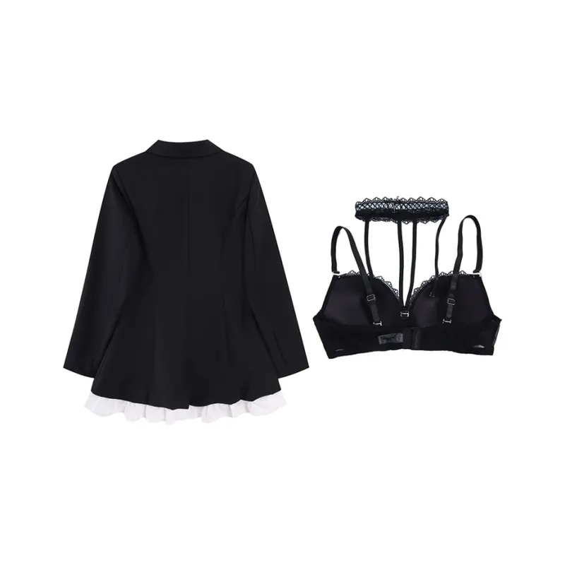 MDEHT Two Piece Skirt Sets Women's Black-1
