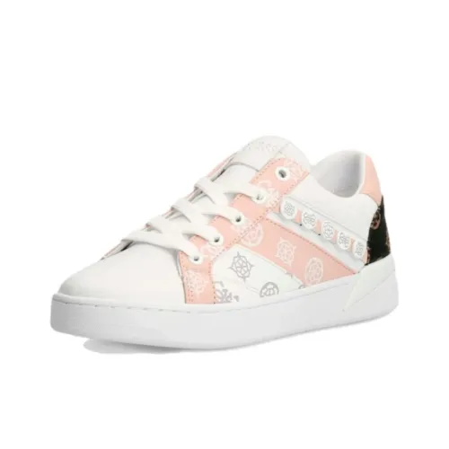 GUESS Abrasion Resistant Low Top Skateboard Shoes Women's White Pink