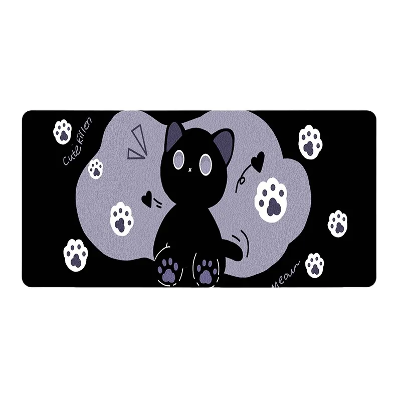 DANYIN V SION Line Kitten Extra Large Women's Office Study Gaming Computer Keyboard Leather Desk Mats Mouse Pads-13