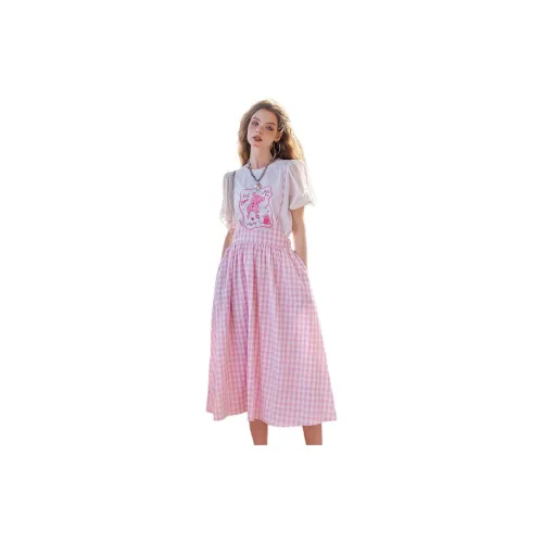ELF SACK Two Piece Skirt Sets Women's Naughty Pink