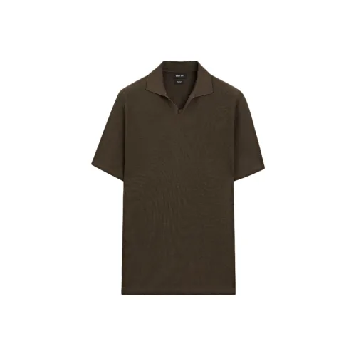Massimo Dutti Polo Shirts Men Brown