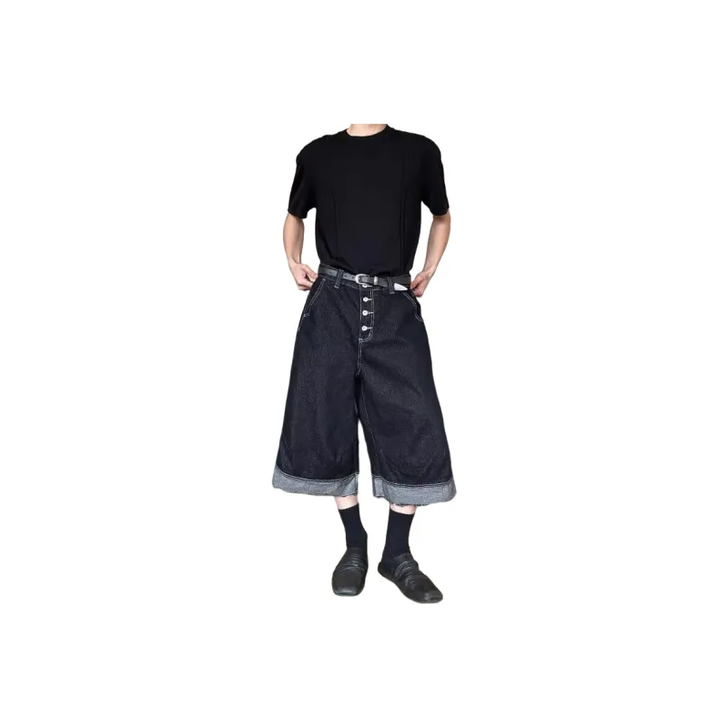 PVPVPV Denim Shorts Unisex Black-0