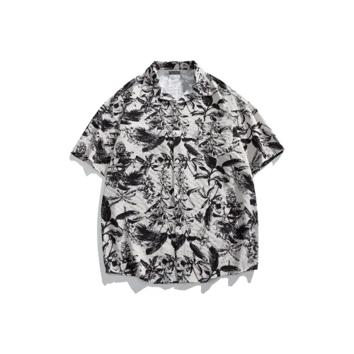 CASABLANCA Escalier Infini Cuban Collar Silk Shirt