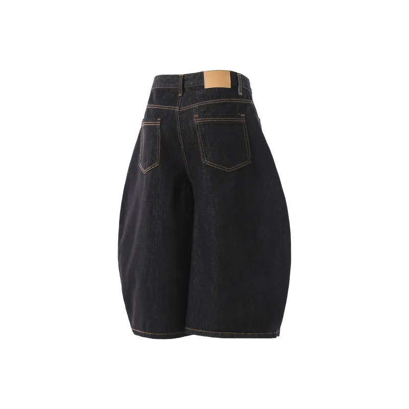VINMUK Denim Shorts Unisex Black-3