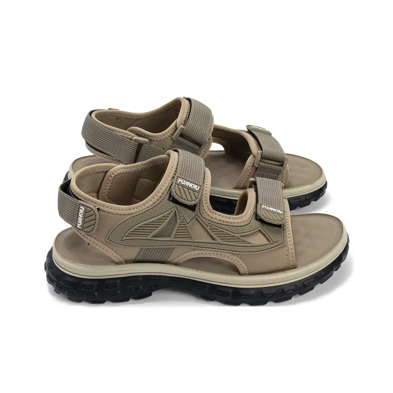 HUANQIU Beach Sandals Men Black-8