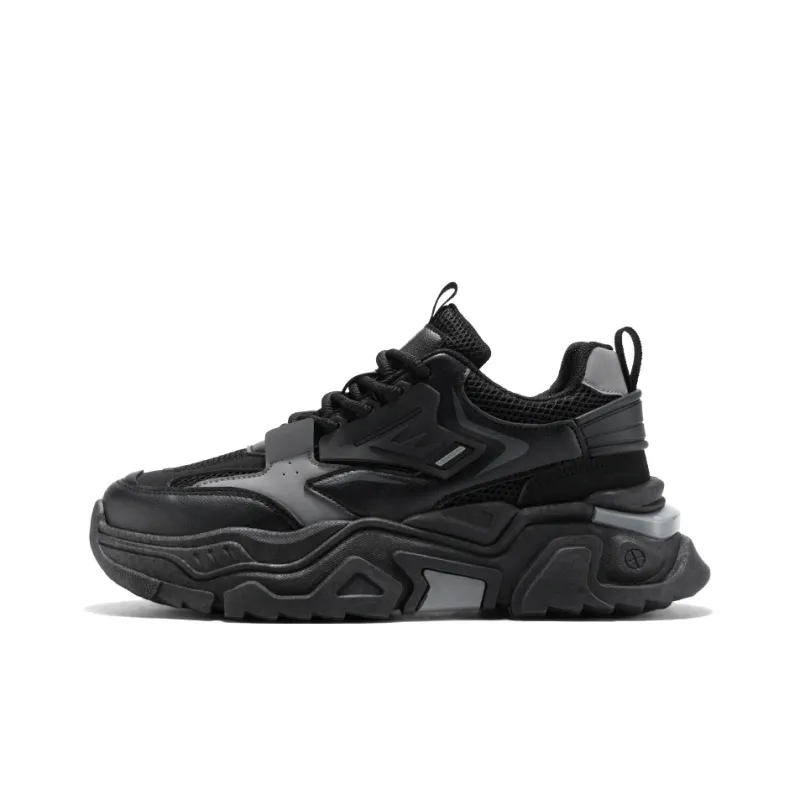 OUGLEMEN Slip Resistant, Abrasion Resistant, Coverage Height Increasing Low Top Chunky Sneakers Men's-6
