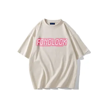 FONDLOOK T Shirts Unisex Light Beige Apricot
