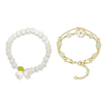 RINGLOVE Glass Cat Eye Bracelets Women's