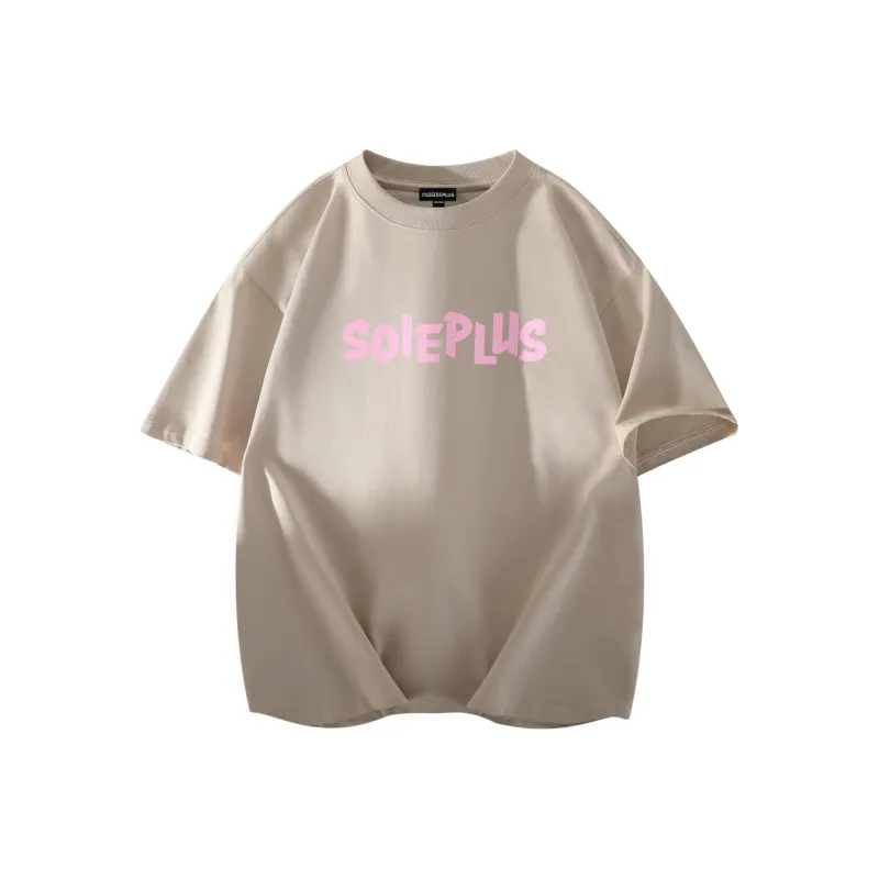SOIE T-Shirts Unisex Light Beige Apricot-1