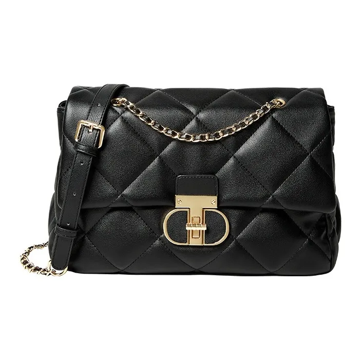 CNNCOO Synthetic Leather Small Square Bag Shoulder Bag, Crossbody Bag Women's Midnight Black/Ecru-6