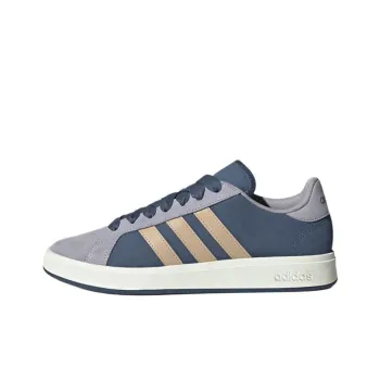 Adidas Grand Court Base 00s Anti Slip Wear Resistant Low Top Skateboard Shoes Unisex Gray Blue