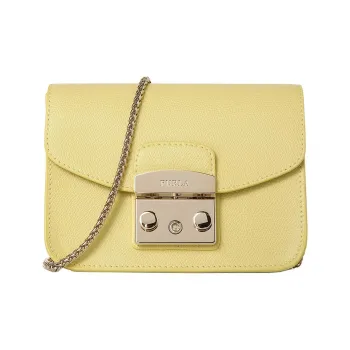 Furla Cow Leather Small Square Bag Shoulder Bag Crossbody Bag Mini Women's Lemon