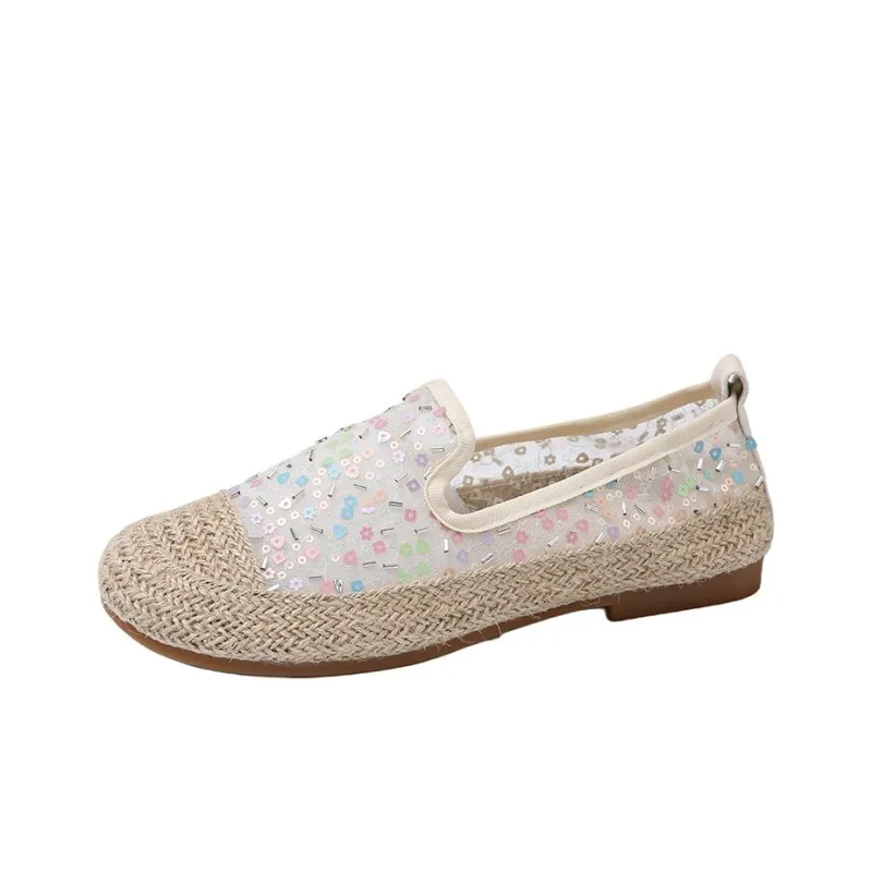AMICNIEGD Espadrilles Women's Beige/Multicolor-6