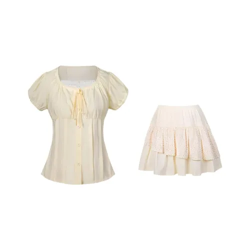 OSQ Two Piece Skirt Sets Women's