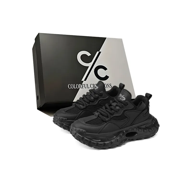Colorful Creations Slip Resistant, Abrasion Resistant, Breathable, Height Increasing Low Top Chunky Sneakers Men's Box-10
