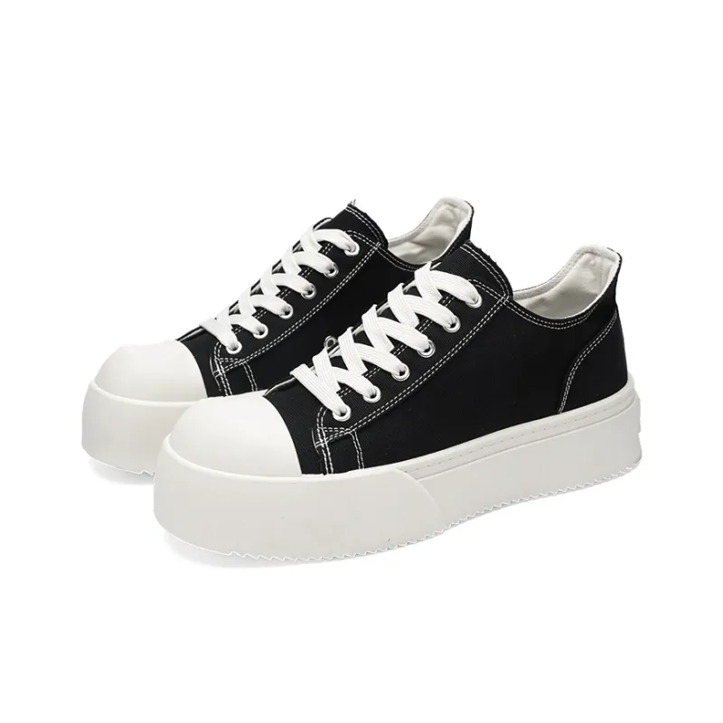 LONGDUIZHANG Slip Resistant Cushioning Abrasion Resistant Lightweight Breathable Low Top Skateboard Shoes Men's Black-2