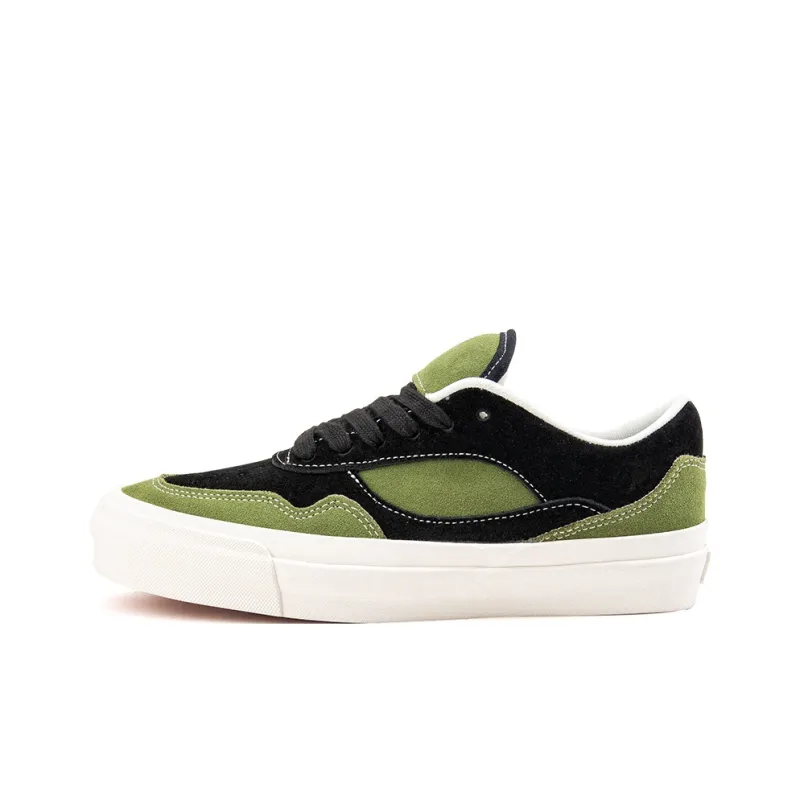 WANSWER Slip Resistant Shock Absorbers With Abrasion Resistant Properties Low Top Skateboard Shoes Unisex Black Green-0