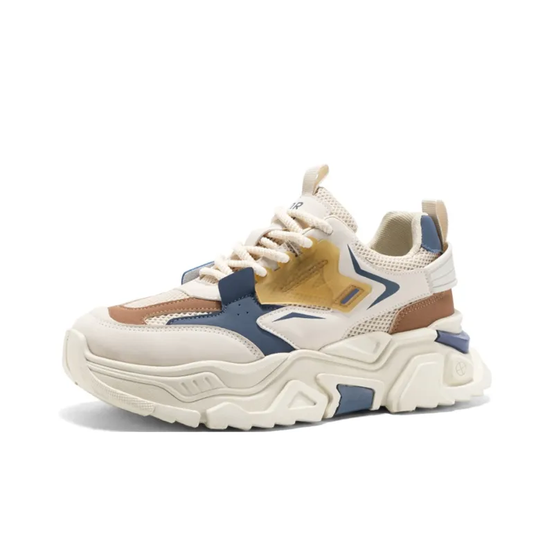 OUGLEMEN Slip Resistant, Abrasion Resistant, Coverage Height Increasing Low Top Chunky Sneakers Men's-12