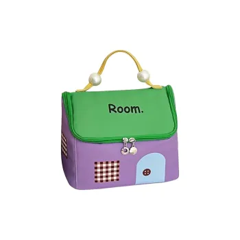 LIANXIANGKE Little House Dopamine Dressing Makeup Bags Large Capacity Partitioned Multi Layer Portable