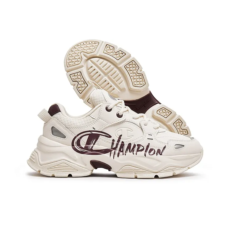 Champion Balance Low Top Chunky Sneakers Women's Linen/Night Brown Red-1