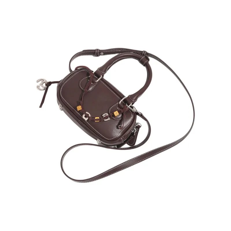 Pivsnu Synthetic Leather Shoulder Bag, Crossbody Bag, Handbag Women's Cream Yellow/Dark Chocolates-7