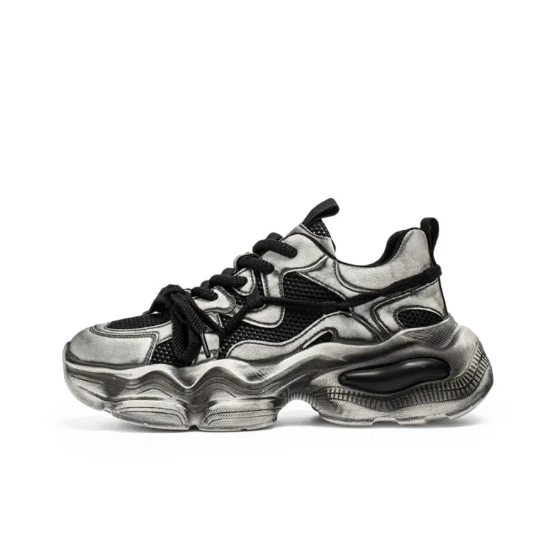 JKEM Shock Absorbers With Slip Resistant And Abrasion Resistant Properties Low Top Chunky Sneakers Men's-0