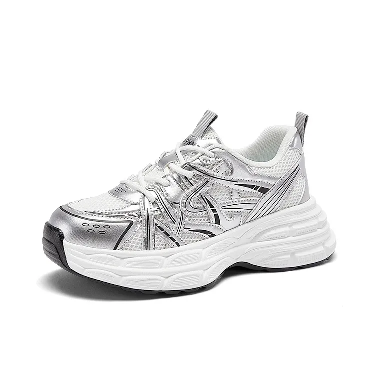 DAPHNE Low Top Chunky Sneakers Women's Silver-1