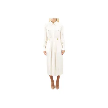 Elisabetta Franchi Long Sleeved Dresses Women's White