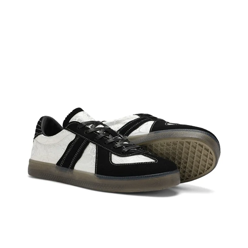 HACKBUTEER Low Top Skateboard Shoes Men's White Black Box Included-5