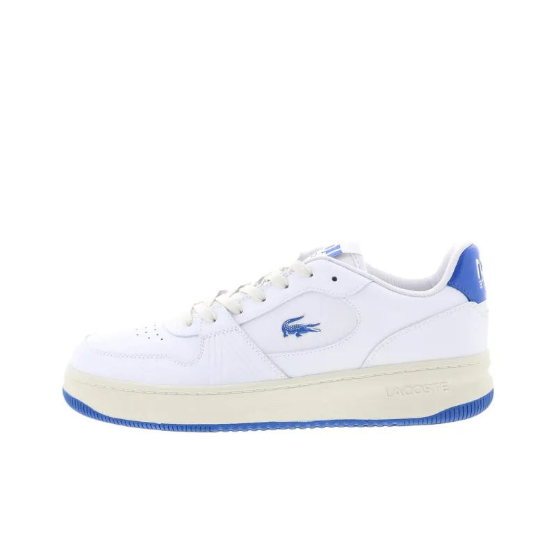 LACOSTE L001 Slip Resistant Shock Absorbers Low Top Skateboard Shoes Men's White Blue-0