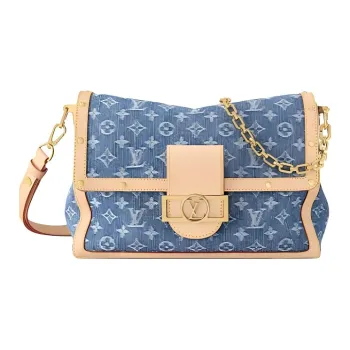 LOUIS VUITTON Dauphine Denim Shoulder Bag Tubas Women's Blue