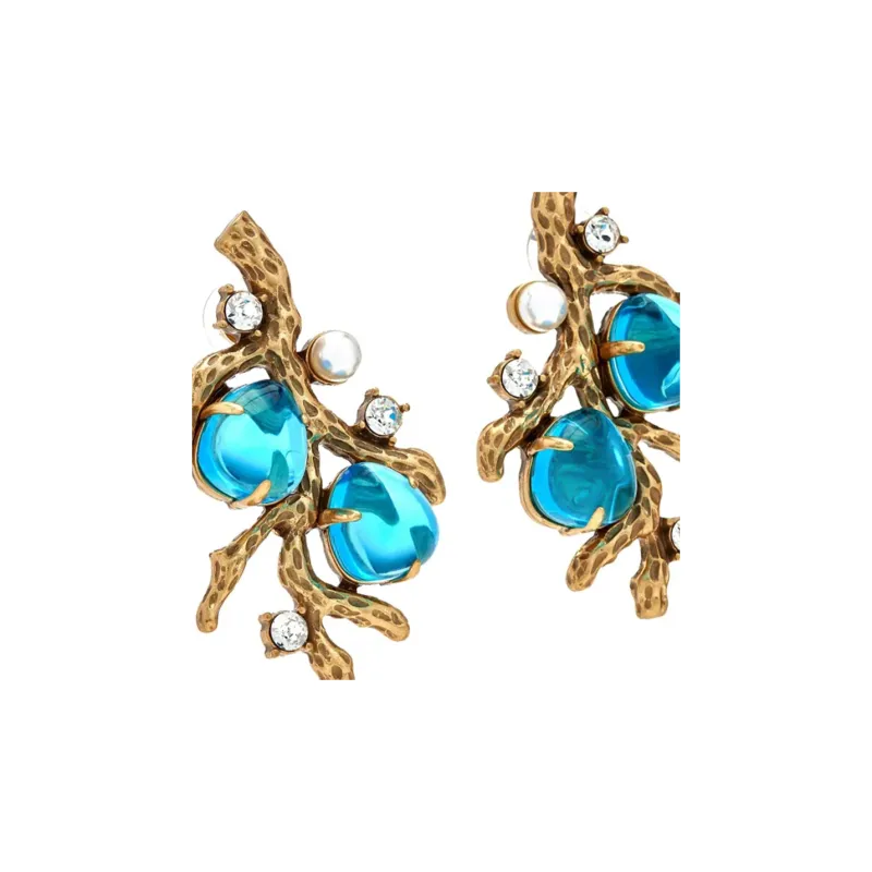 Kenneth Jay Lane Sea Branch Earrings-1