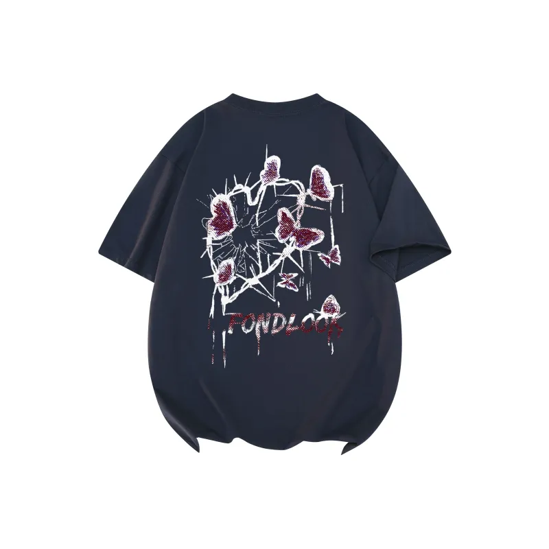 FONDLOOK T Shirts Unisex Navy Blue-0
