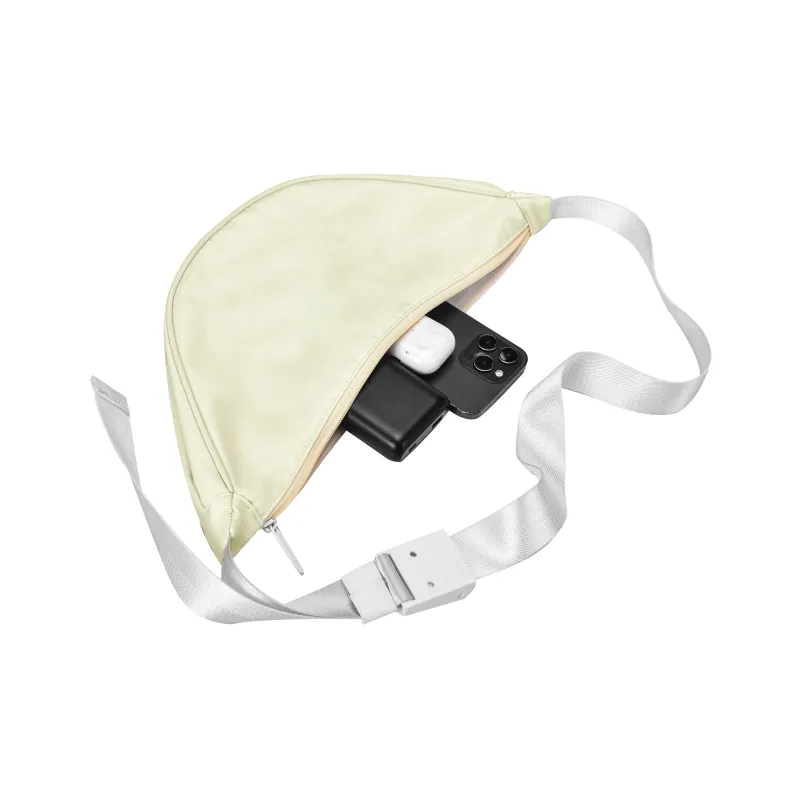 QRST Polyester Crossbody Bag, Shoulder Bag Unisex White/Apricot-9