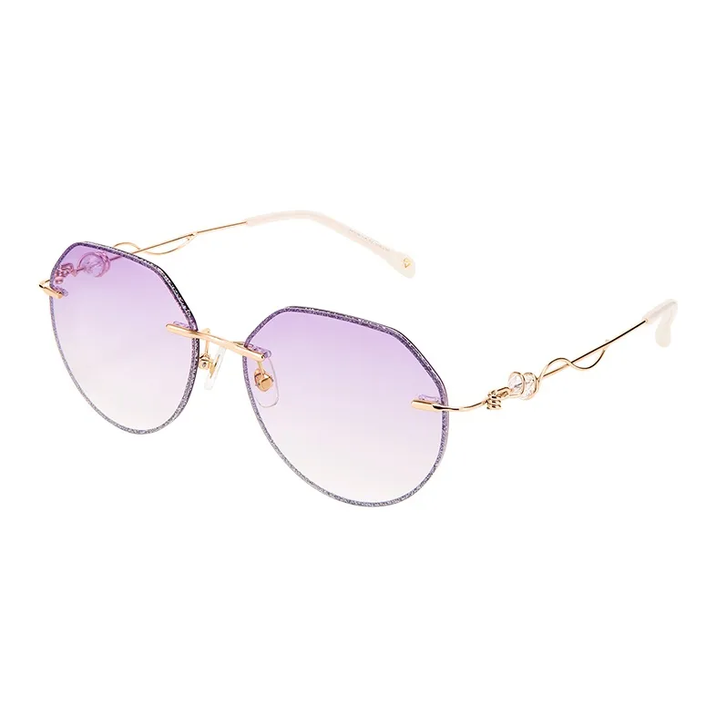 MUYKUY Metal Oval Sunglasses Women's-11