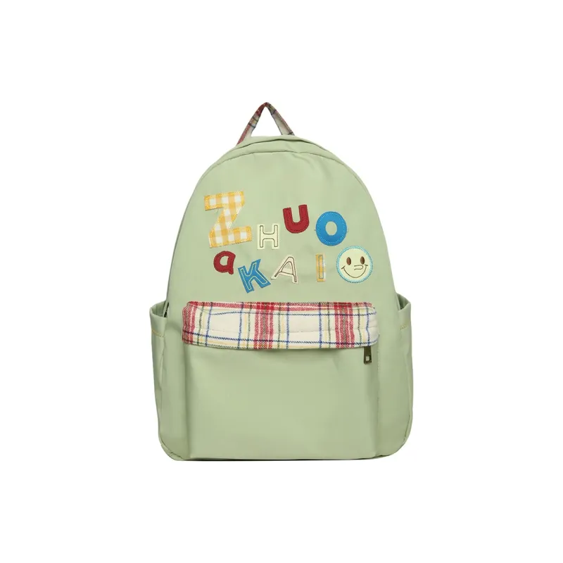 WICKBUEN Nylon Fabric Backpack Unisex White/Yellow/Green/Blue-12