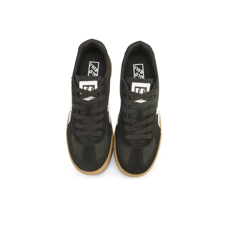 GLO BULL Slip Resistant, Lightweight, And Breathable Low Top Skateboard Shoes Unisex Black White-3