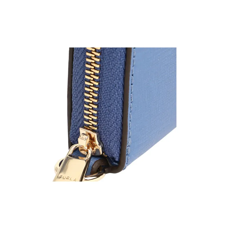 Furla Babylon Laminated Processing Cow Leather Coin Purse Trumpets Women's Blue-7