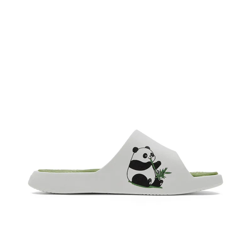 PEAK Tai Ji1.0 Quiet Slip Resistant Abrasion Resistant Slide Slippers Unisex White Green-1