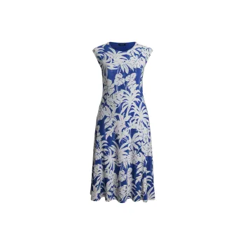 LAUREN RALPH LAUREN Sleeveless Dress Women's Blue White