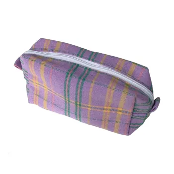 QEEDNS Multicolor Vintage Plaid Makeup Bags Large Capacity Plaid